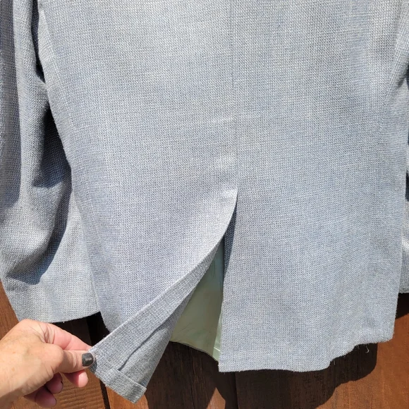 Men's Vtg Sportcoat Blazer Blue Tweed Garrison Park - Picture 7 of 9
